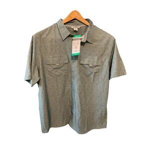 Voyager Men’s Green Printed Short Sleeve Collared Button-Up Shirt Size XL UV50+